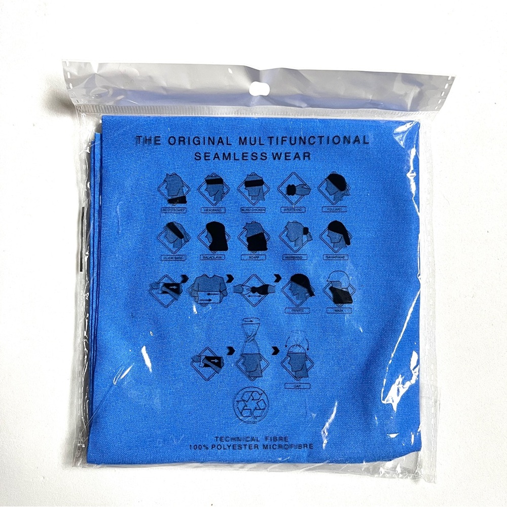 Blue The original Multifunctional Seamless Wear- head/neck/face- 15 styles- NWT